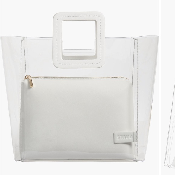 STAUD Shirley Transparent Handbag- White - Picture 3 of 8